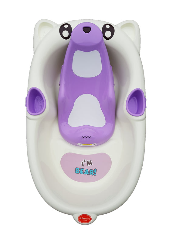 LOVE BEAR newborn baby bath tub with support - Lilac purple