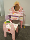 Wooden princess dressing table chair set