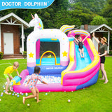Doctor Dolphin Inflatable Castle - fancy unicorn