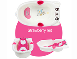 LOVE BEAR newborn baby bath tub with support - Strawberry red