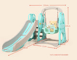 Latest design of Kidee bear slide & swing with ball net - blue