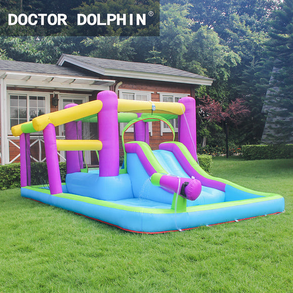 Doctor Dolphin Inflatable Castle - purple lover