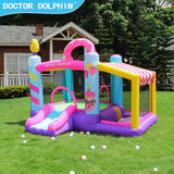 Doctor Dolphin Inflatable Castle - Donut birthday