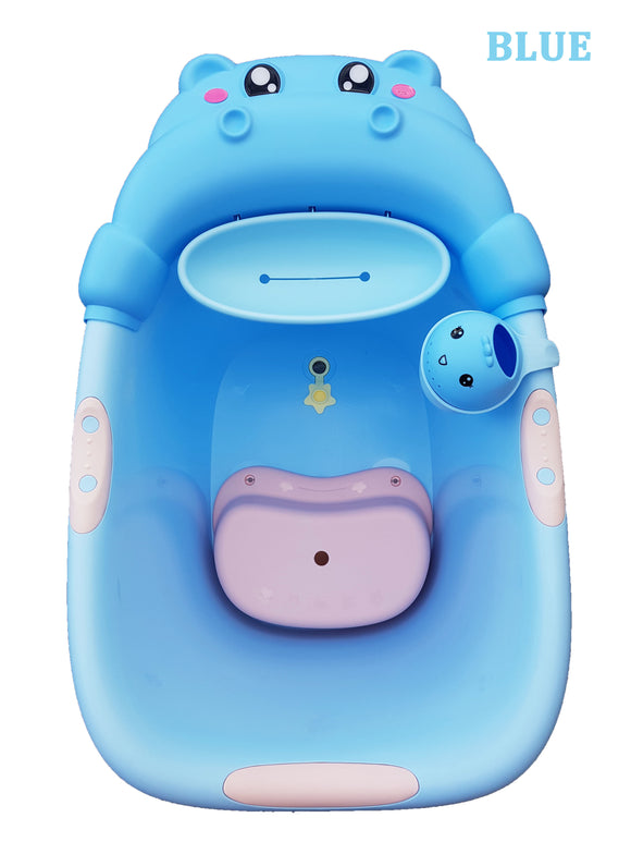 Big hippo Bath tub with cup - blue