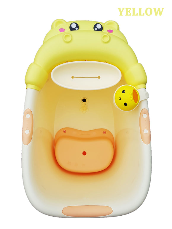 Big hippo Bath tub with cup - yellow