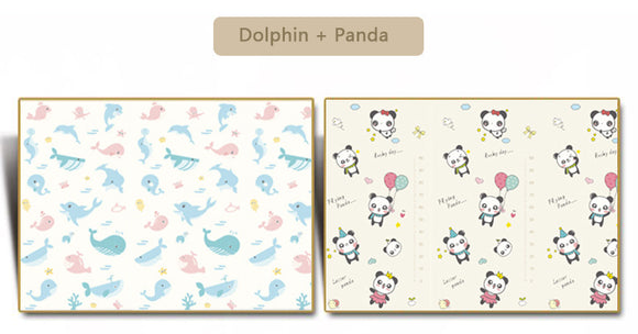 Foldable Baby Play Mat - Dolphins and Panda